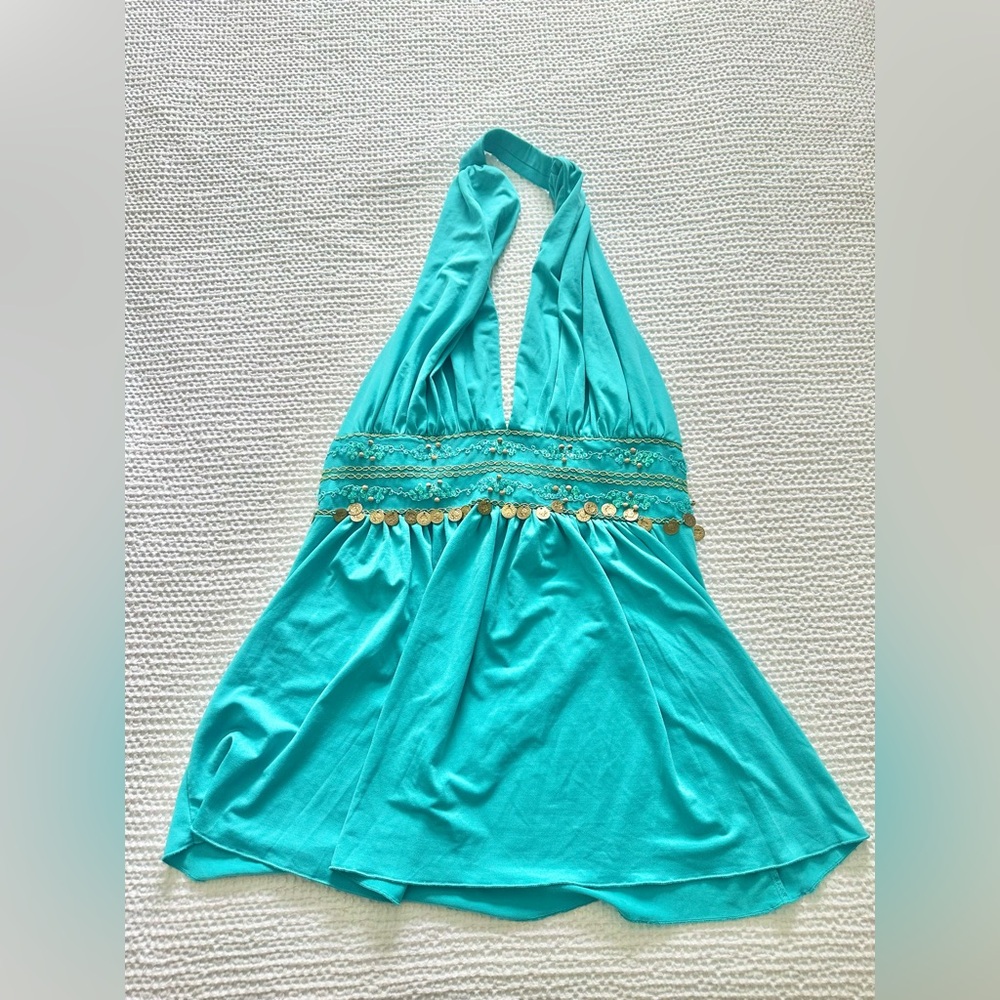 Boho Vintage y2k plunge halter top